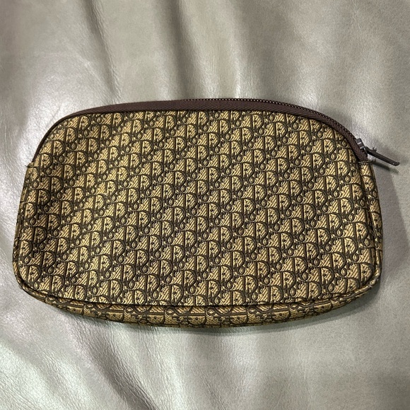 Christian Dior RARE Vintage CD Brown Trotter Cosmetic Pouch Bag mini monogram - Picture 11 of 13